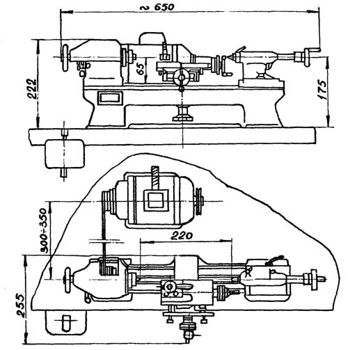 Габаритні розміри токарного верстата Т-28